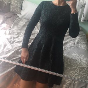 Loft Petite Jacquard Flare Dress